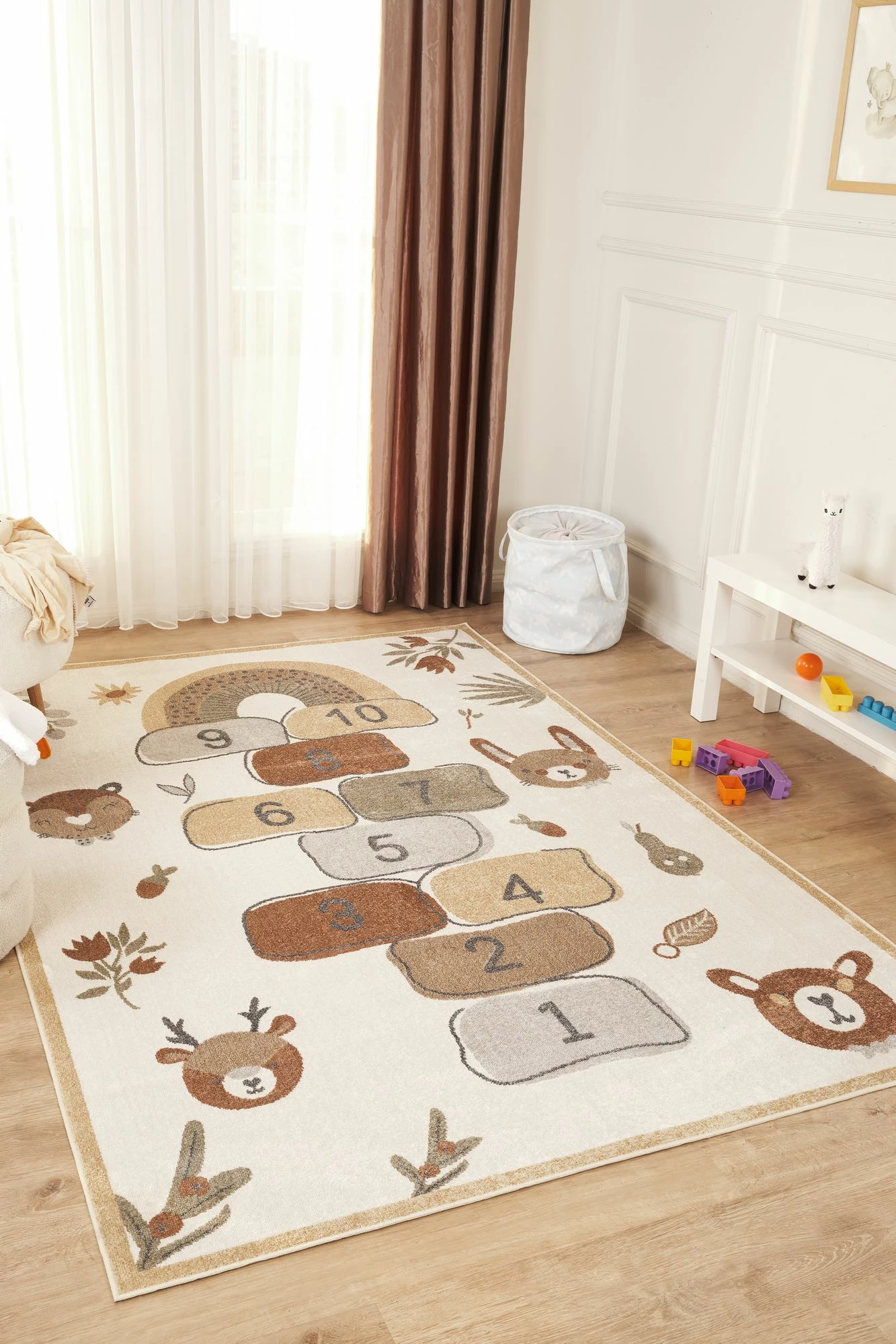 Qilim për fëmijë, krem-gri, 80x150cm, Conceptum Hypnose, Bohem Kids Seksek