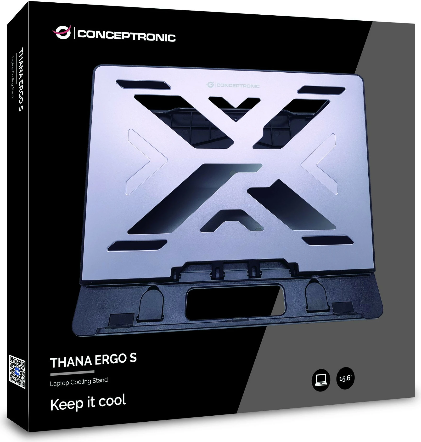 Mbajtëse laptopi Conceptronic ERGO 15.6", metalike, gri