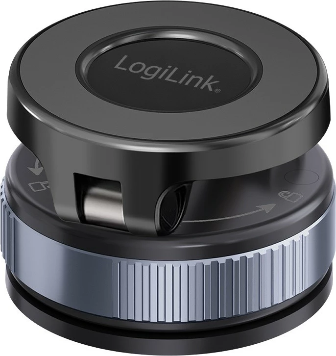 Mbajtës magnetik për celular LogiLink AA0198, me kupë thithëse, i palosshëm, i zi
