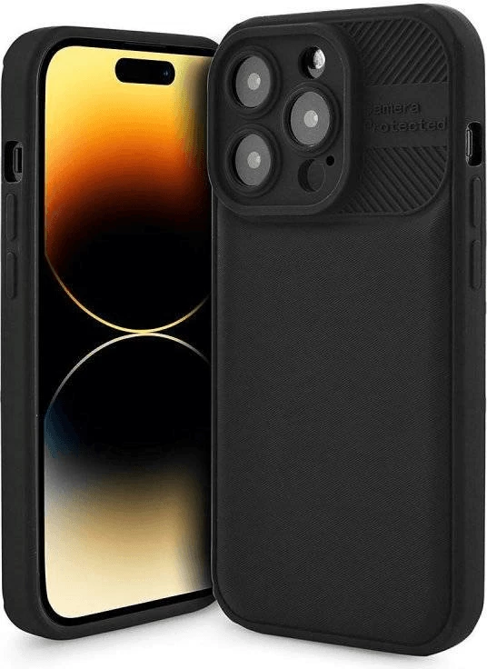 Mbështjellës silikoni HAVANA për Xiaomi Redmi 12C, rezistent ndaj goditjeve, teksturë karbon, i zi mat