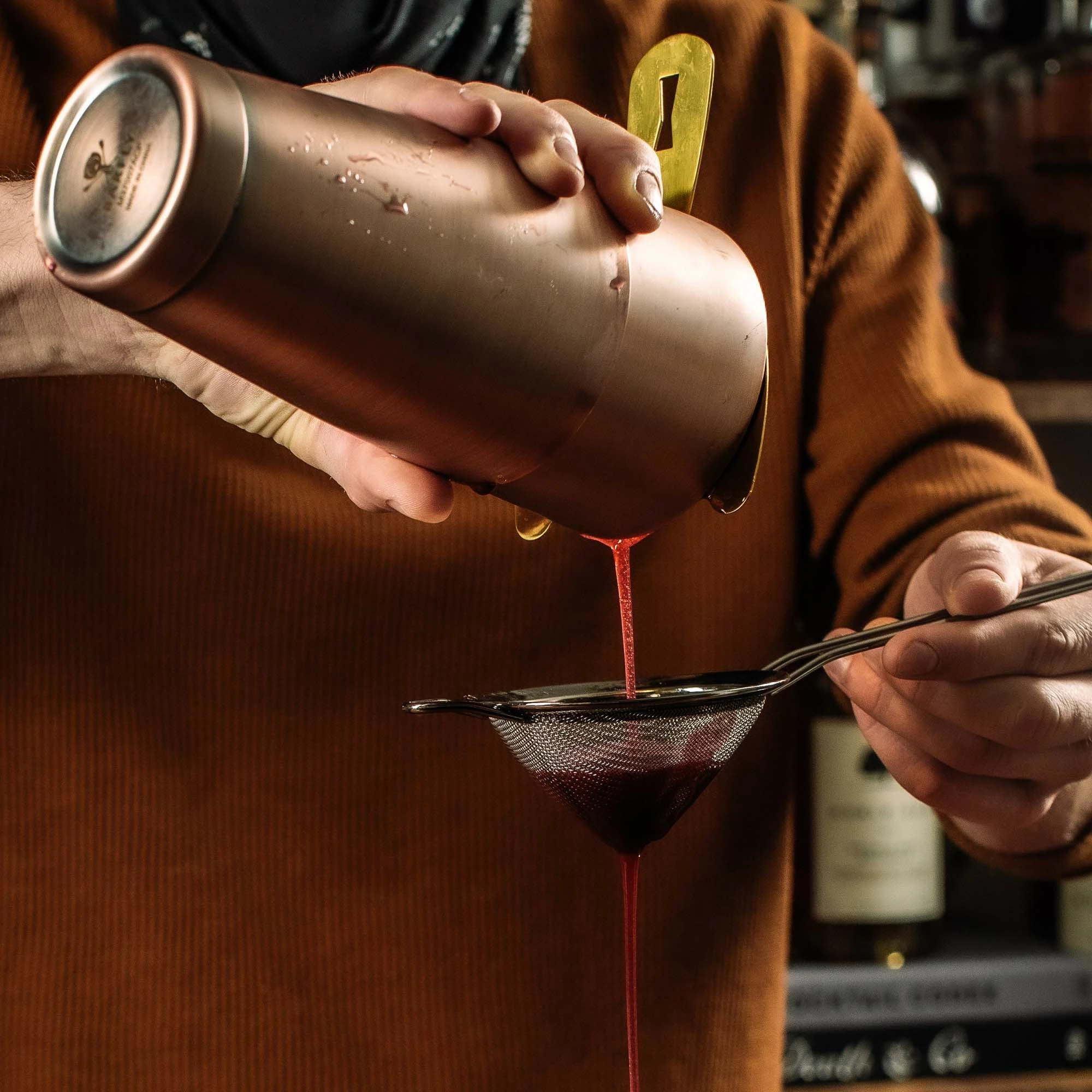 Lugë bari me muddler, BarFly, 300 mm, çelik inox 18/8, e veshur me ar, e artë