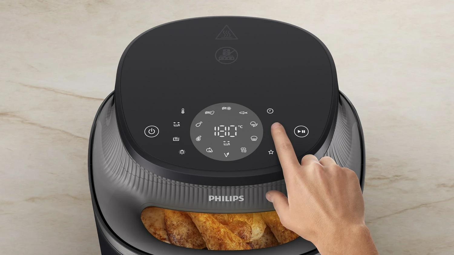Fritezë me ajër Philips NA342/00, 2000W, 16 programe, touch, Gold