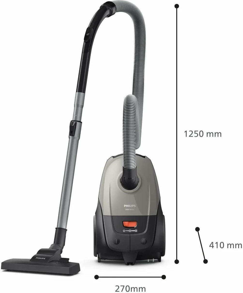 Fshesë me korrent Philips XD2152/12 850W 3L HEPA e zezë/gri, 2 qese