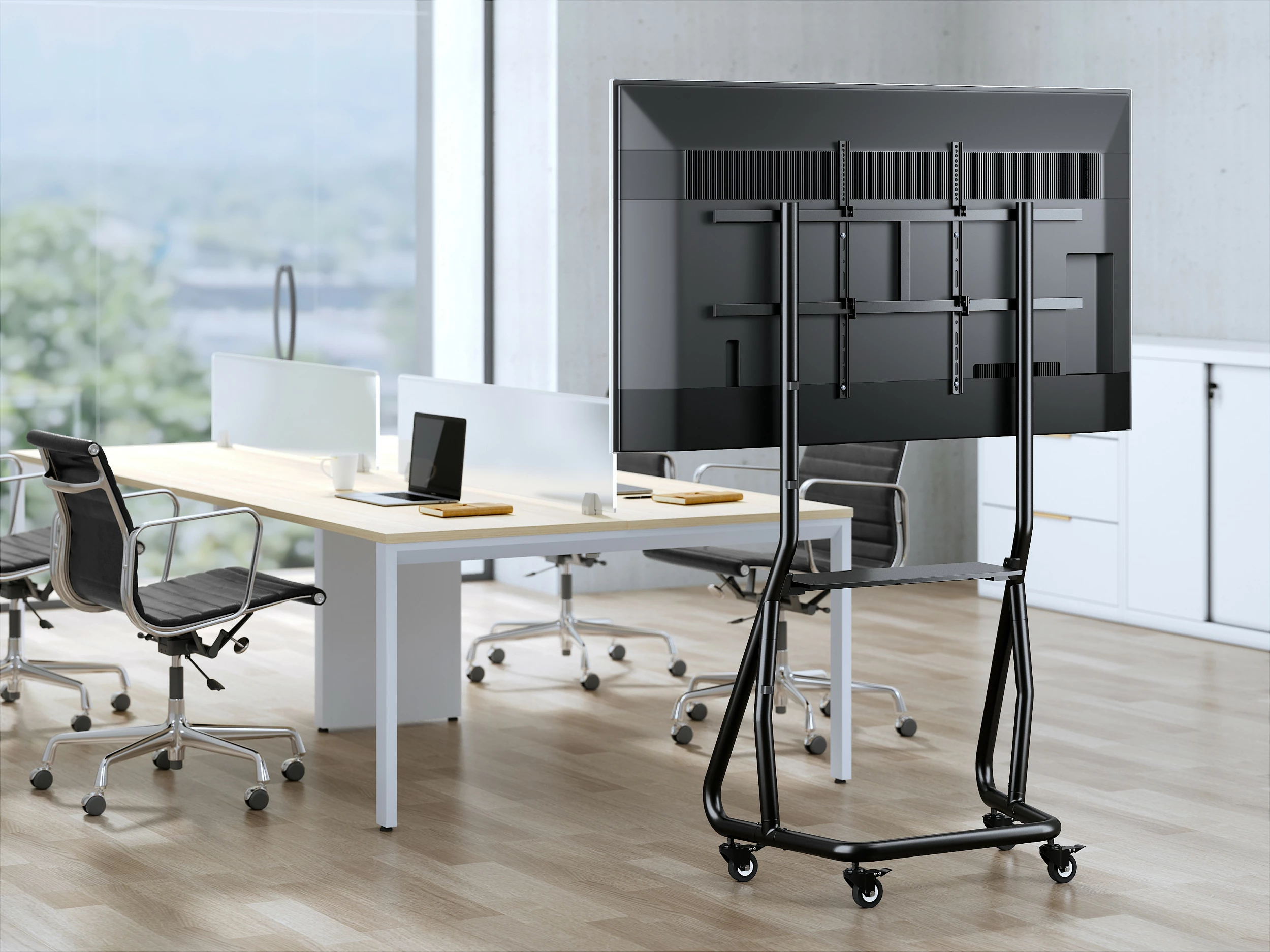 Karrocë/mbajtëse TV Equip 650609 Heavy-Duty, 60-105", VESA 400x400-1000x600, 100 kg, e zezë