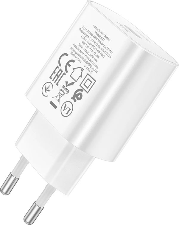 Adapter karikimi USB-C HOCO N22 Jetta PD 25W, i bardhë, 1 copë