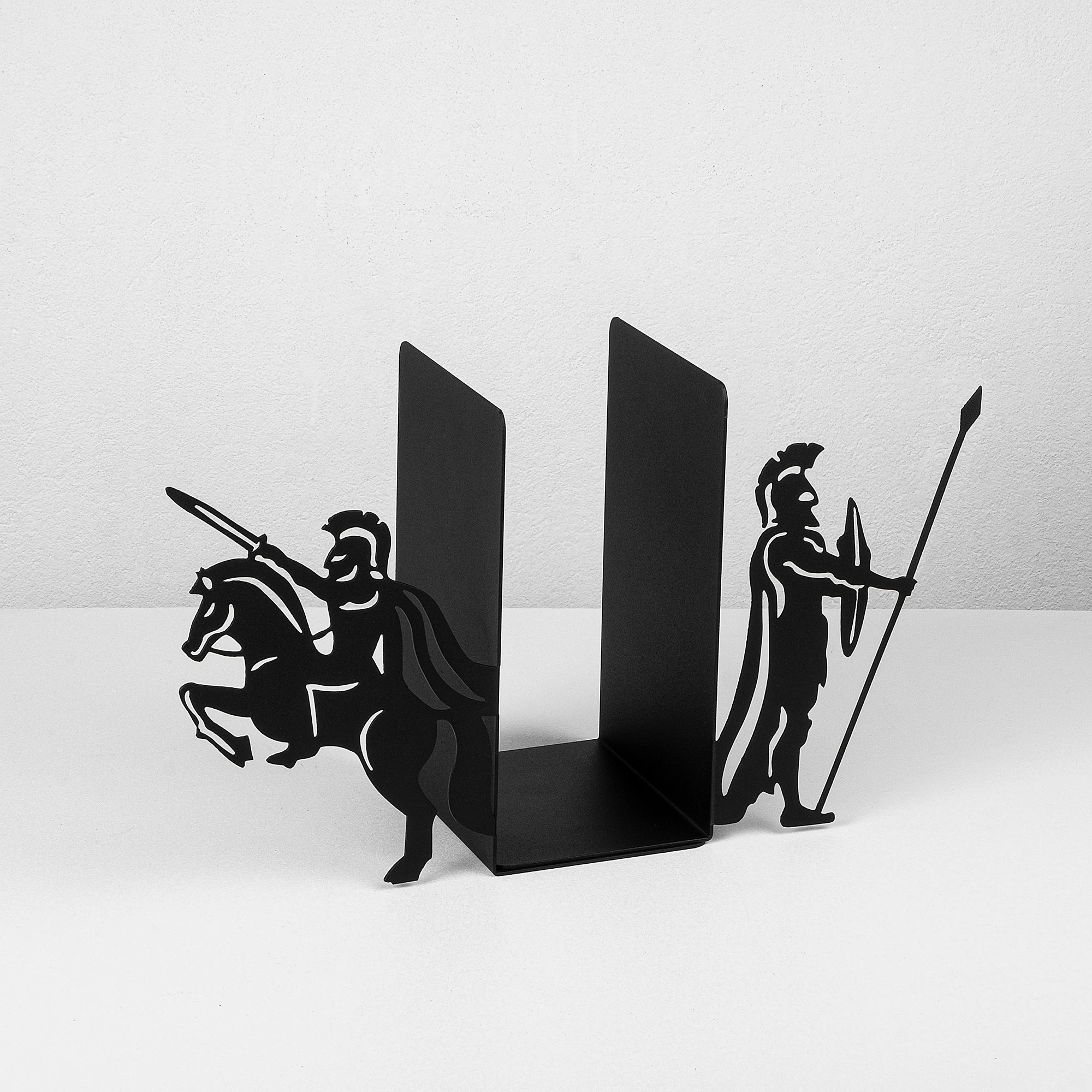 Mbajtës librash metalik Aberto Design, i zi, 40x14x22cm