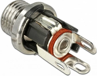 Konektor DC femër DeLOCK 89911, bulkhead 5.5 x 2.5 mm, nikel/zezë