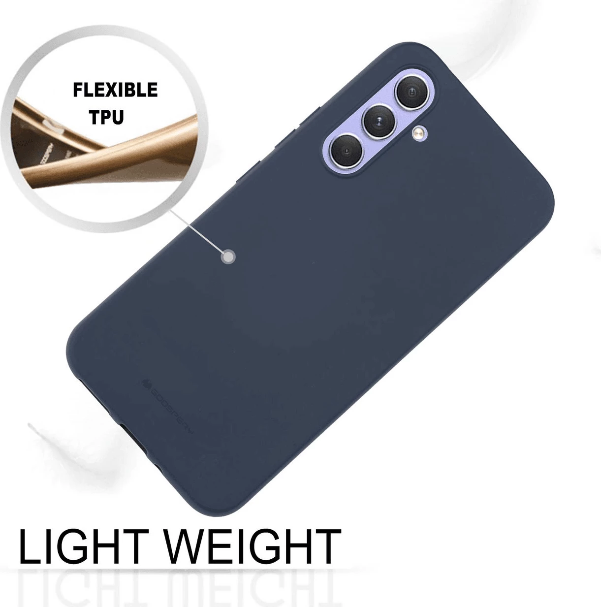 Mbështjellës silikoni Goospery Soft Feeling për Samsung Galaxy A34, kaltër e errët