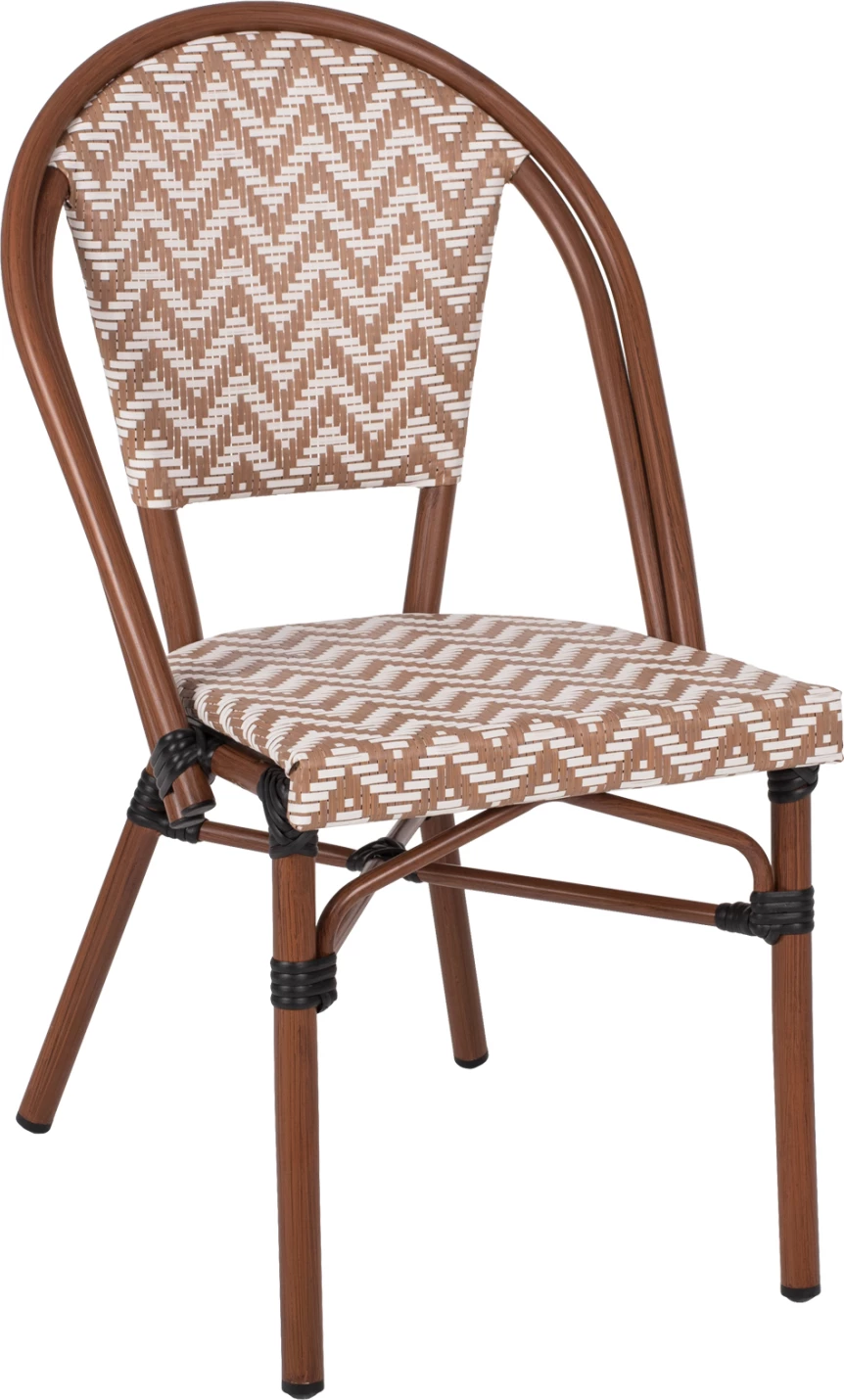 Karrige alumini, pamje bambuje, FH5860.03, tekstilene bezhë-bardhë, 50x54x84.5 cm