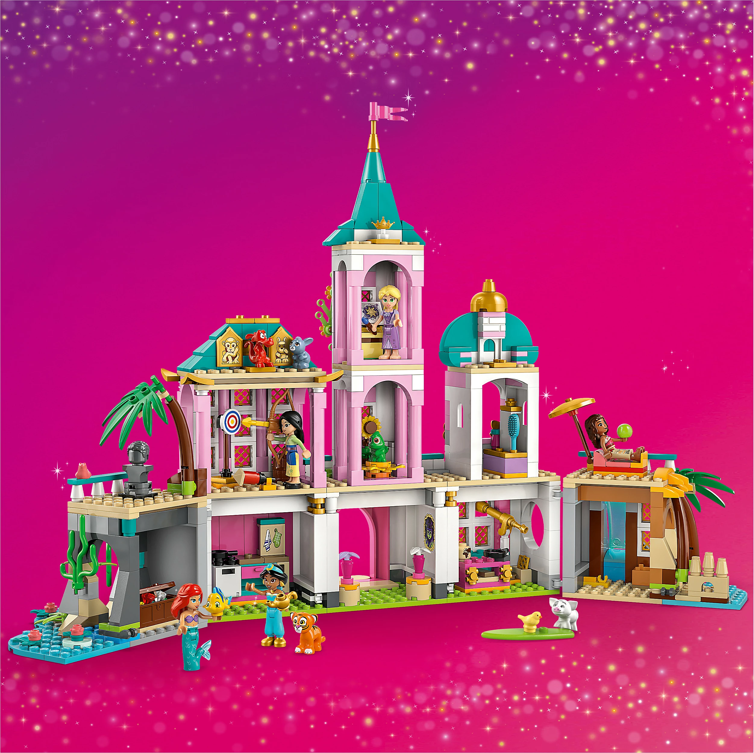 Set ndërtimi LEGO Disney Princess 43267 Princess Castle & Royal Pets, 787 copë, shumëngjyrësh