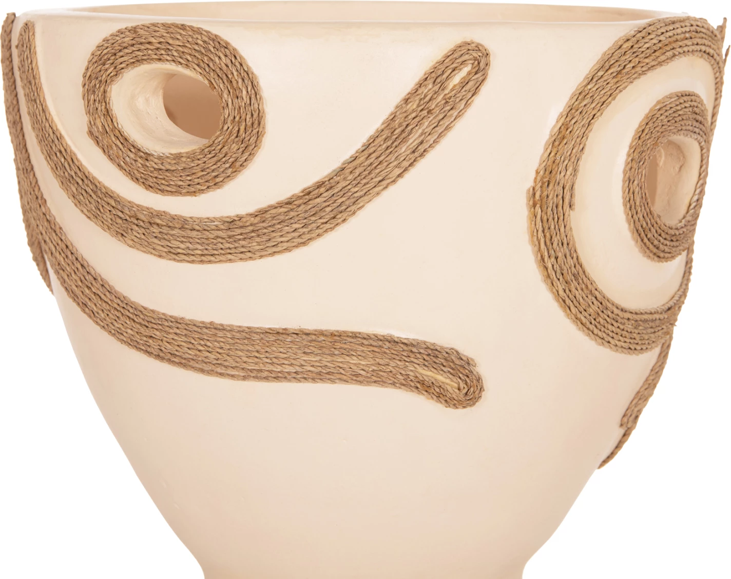 Vazo dekorative tavoline DEAN, terrakotë, ngjyrë krem e bardhë, FH4678.02, 23x29cm