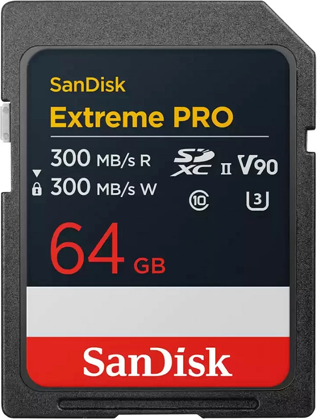 Kartelë memorie SanDisk Extreme PRO 64GB SDXC Class 10 UHS-II e zezë