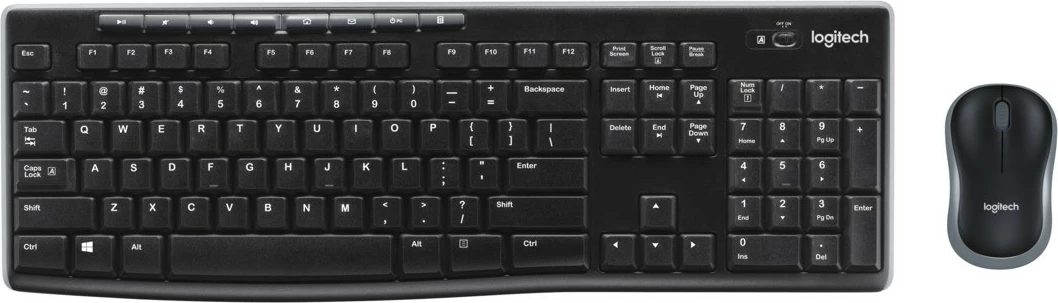 Set tastierë dhe maus pa kabllo Logitech MK270, AZERTY, i zi