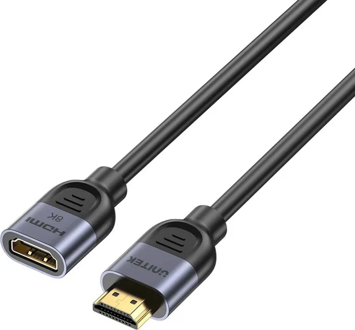 Kabllo zgjatëse HDMI Unitek, 2.1, 8K, 2m, argjendtë-zi