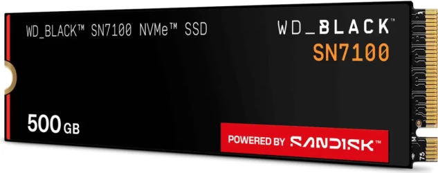 SSD disk i brendshëm SanDisk WD Black SN7100 WDS500G4X0E 500GB M.2 2280 PCIe 4.0 NVMe 1.4, e zezë