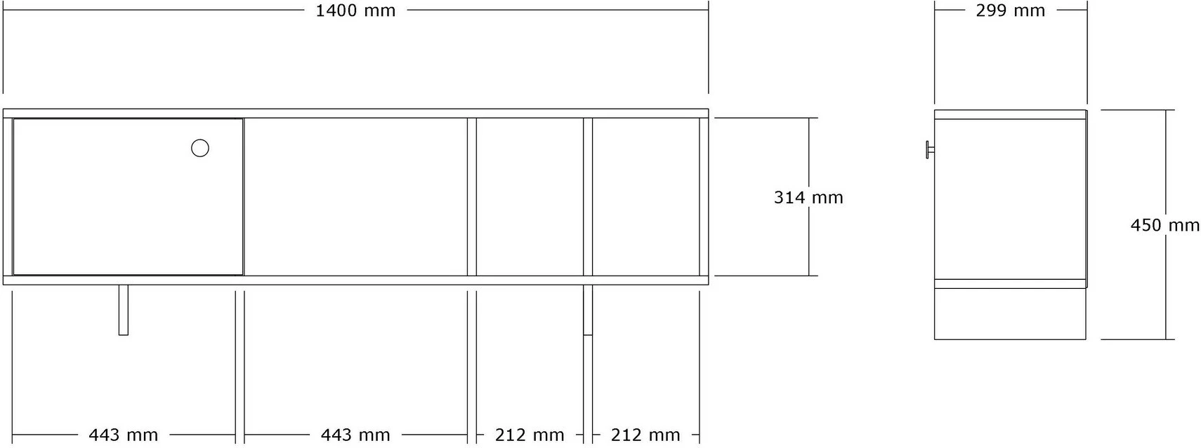 Komodë TV Hanah Home, Folsom, ngjyrë lisi