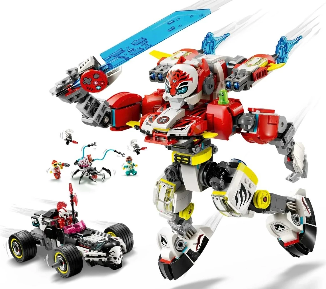 Set LEGO DREAMZZZ 71497, Tiger Mech dhe Hot Rod Car, 1006 pjesë