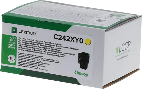 Toner Lexmark C242XY0, rendiment 3500 faqe, madhësi standarde, e verdhë
