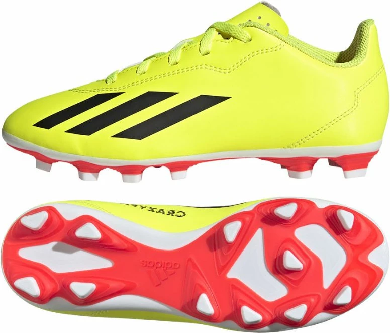 Atlete për fëmijë adidas X Crazyfast Club FxG, të kuqe dhe të verdha