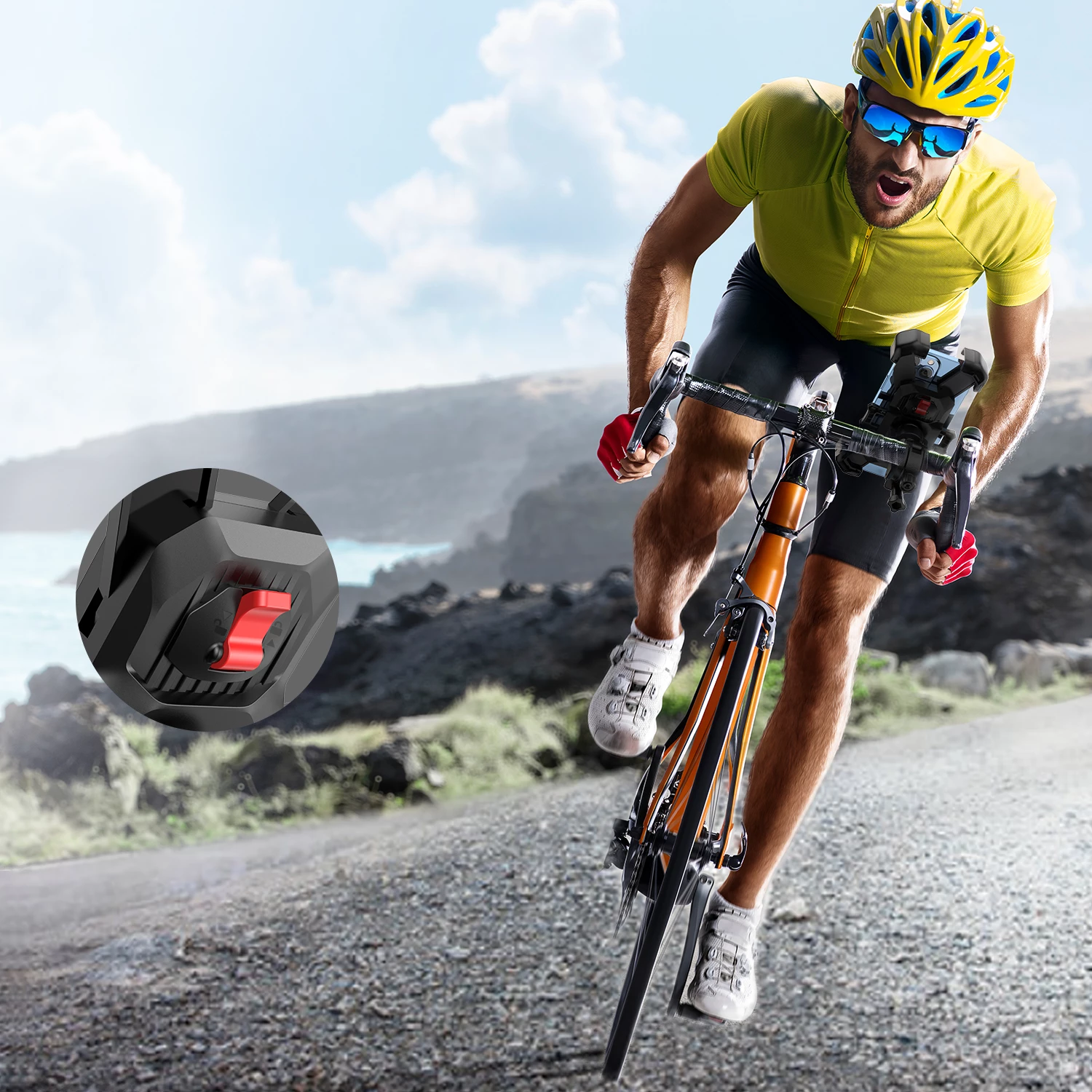 Mbajtës telefoni për bicikletë/skuter/moto Joyroom JR-ZS288, 4.7-7\", 15-31mm, i zi