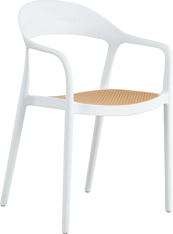 Karrige me krahë Ember, mbrojtje UV, PP, bezhë-e bardhë, 52.5x56.5x81cm