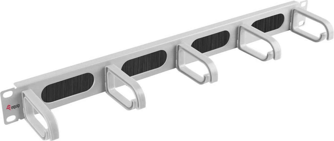 Panel menaxhimi kabllosh EQUIP 19", 1U, 5 unaza plastike, çelik, RAL7035 i bardhë