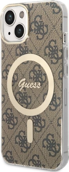 Set mbështjellës Guess GUBPP14SH4EACSW me karikues wireless për iPhone 14 6.1", kafe, MagSafe