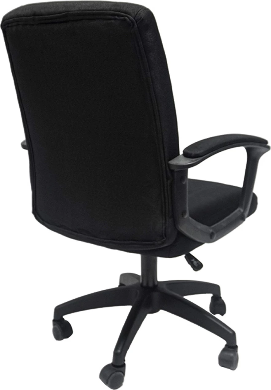 Karrige zyre NIM FH1200.11, pëlhurë e zezë, kornizë dhe bazë najloni, 51x61x125H cm