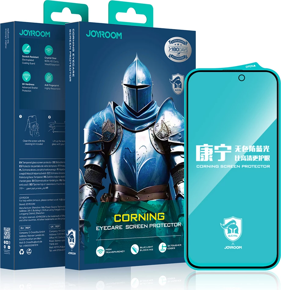 Xham i temperuar Joyroom JR-MKN0314 për iPhone 16 Pro Max, Corning Eyecare