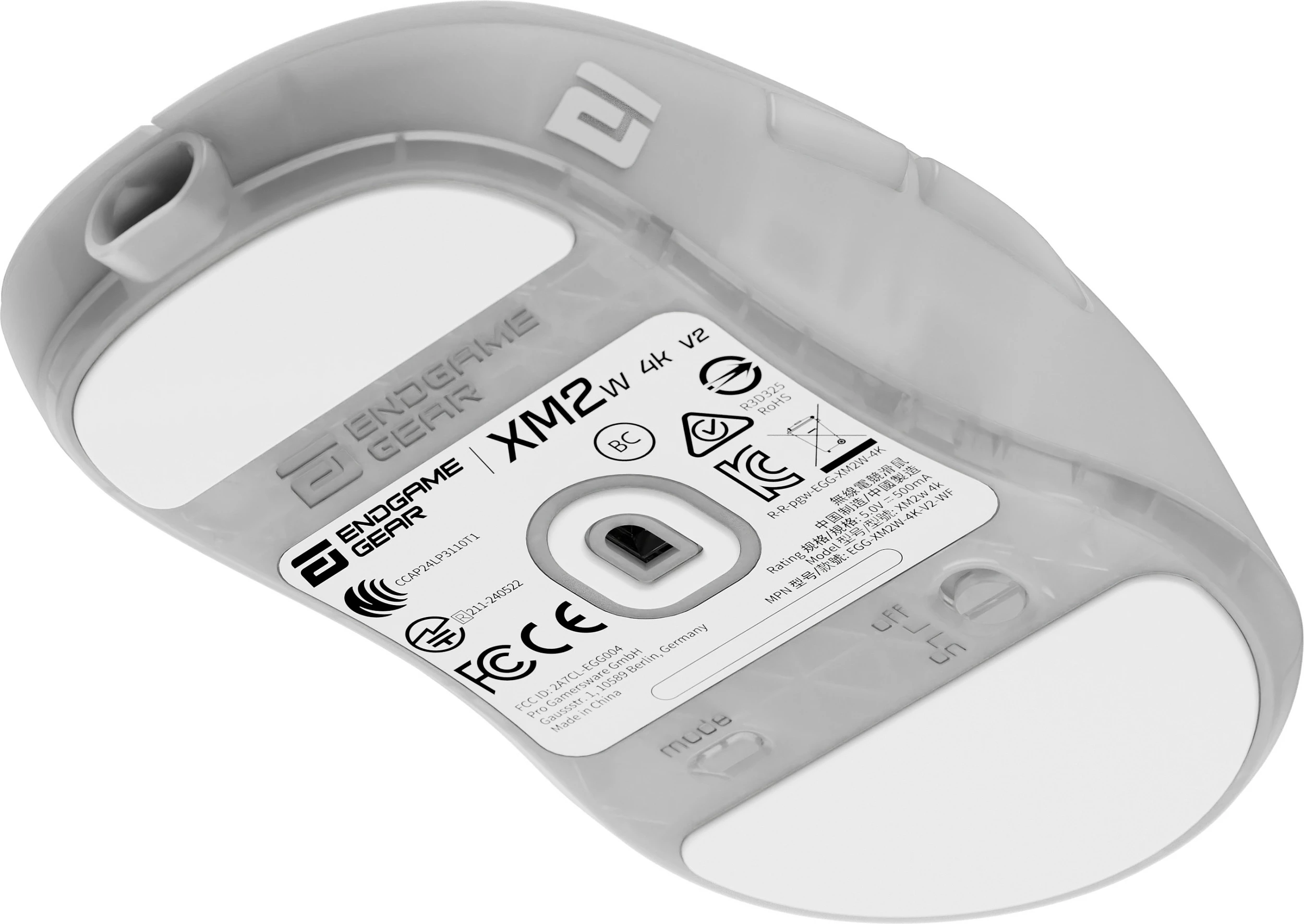 Maus gaming Endgame Gear XM2w 4K v2, pa kabllo, White Frost