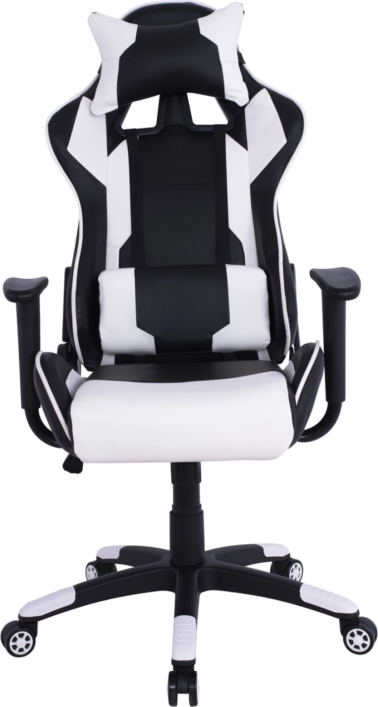 Karrige gaming për zyre, ngjyrë bardhë e zezë, FH1072.04, 66.5x70x(122-129) cm