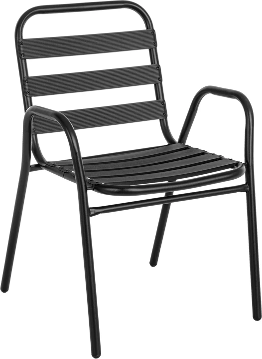 Karrige Sussie, metal i zi, me shufra alumini, 45x62x76cm