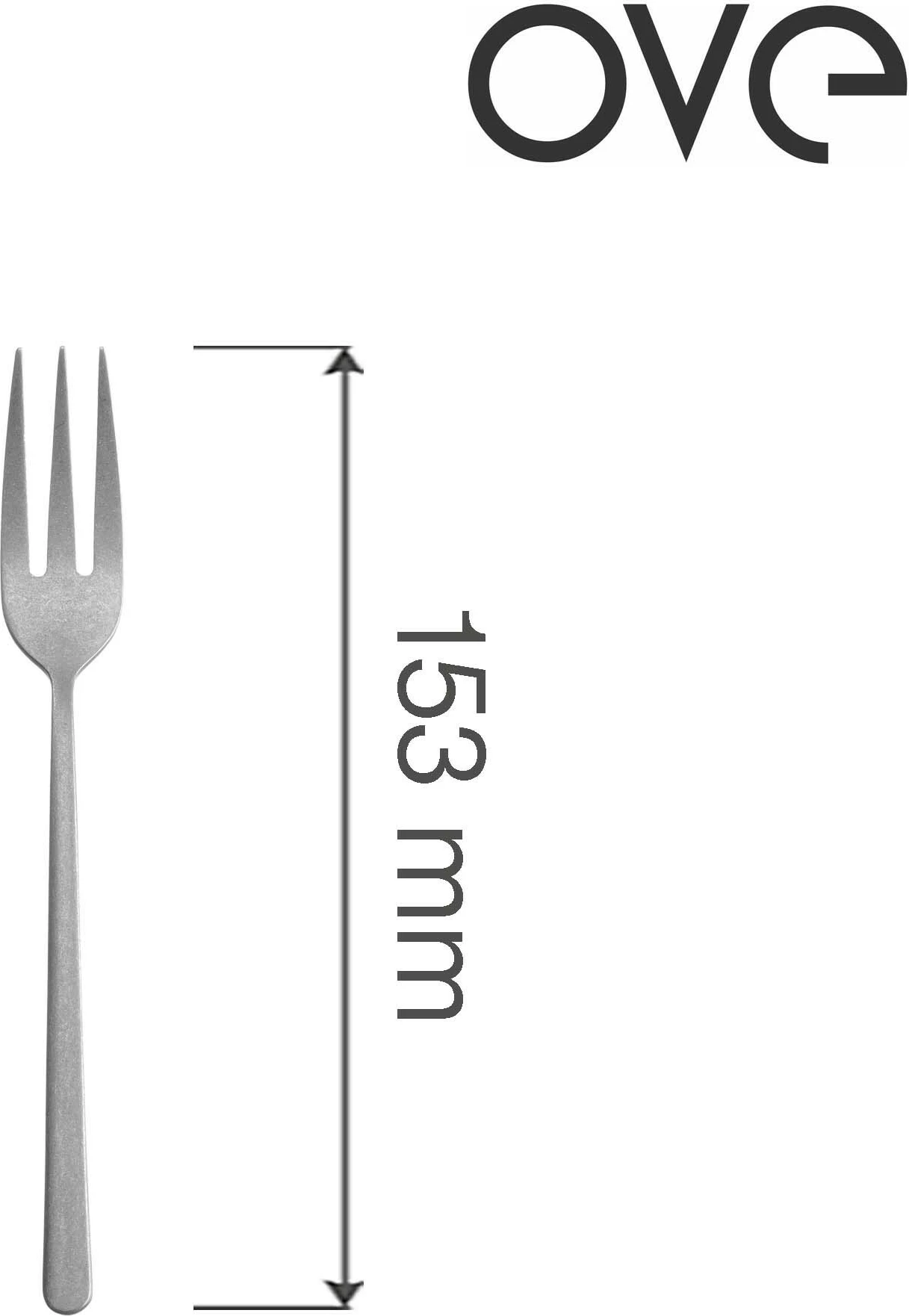 Pirun për tortë OVE Amarone Vintage 153 mm, argjend mat, set 12 copë