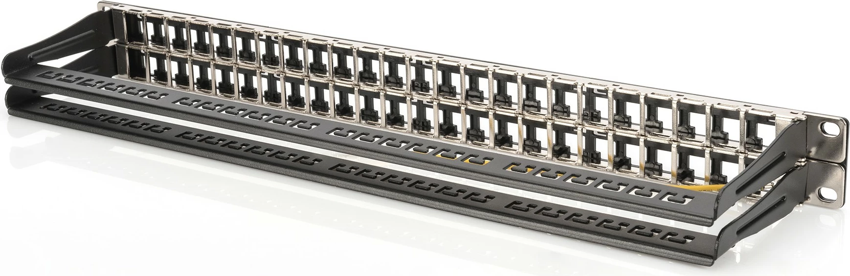 Patch panel Digitus modular 48 porta Cat6a, 1U, galvanizuar, i zi