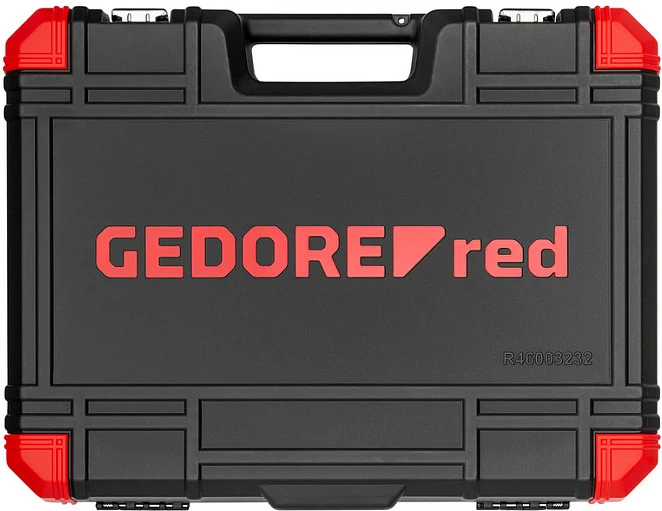 Set veglash GEDORE R46003232, 232 pjesë, 8.9 kg, valixhe e zezë/kuqe