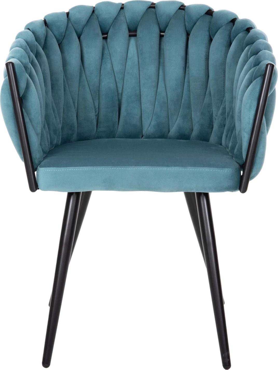 Karrige LUANDA FH8741.05 kadife ngjyrë tyrkiz-me këmbë metalike të zeza 62x54x79Hcm., set prej 2 copë