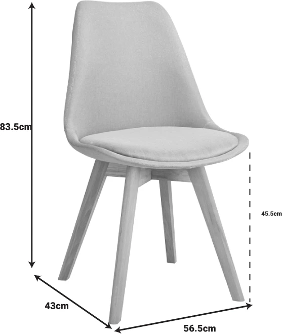 Karrige Gaston, ngjyrë gri e errët, pp-material, dru natyral, 56.5x43x83.5cm