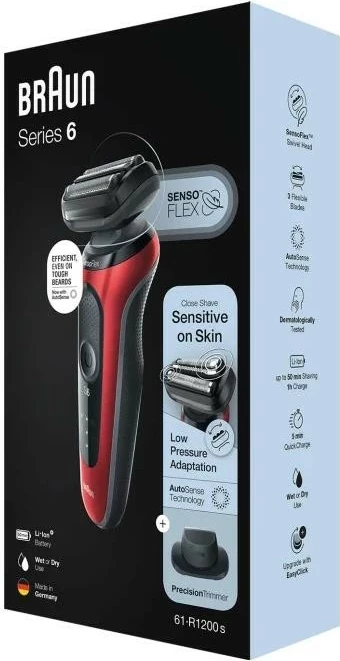 Makinë rroje Braun Series 6 61-R1200s, e kuqe e zezë