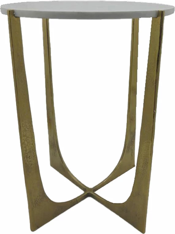 Tavolinë anësore Dion, ngjyrë ari-bardhë, 43.25x43.25x67.25