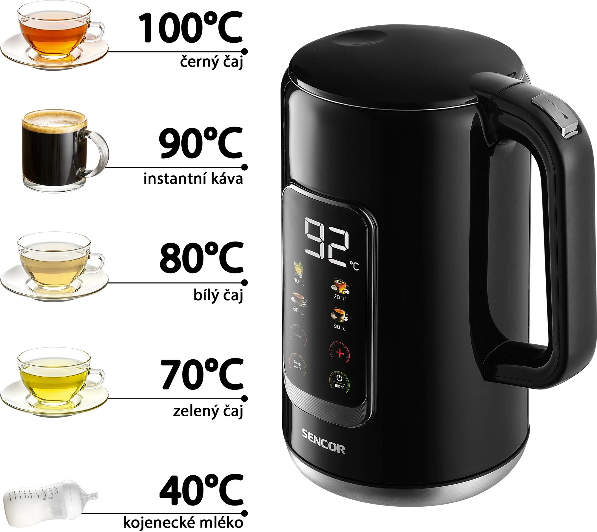 Vlues Uji Sencor SWK 0951BK, 1.7l 2200W, e zezë