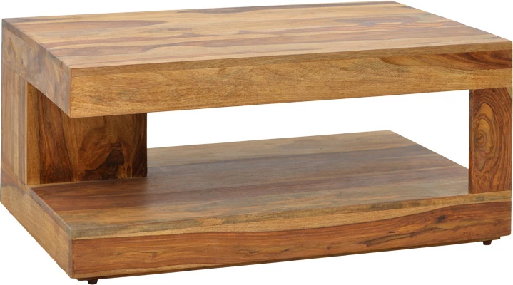 Tavolinë kafeje Volino, dru sheesham i fortë, ngjyrë arre, 90x60x40cm