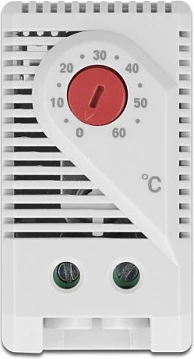 Termostat DeLOCK për shinë DIN, 0-60°C, kontakt NC, IP20, gri/kuqe