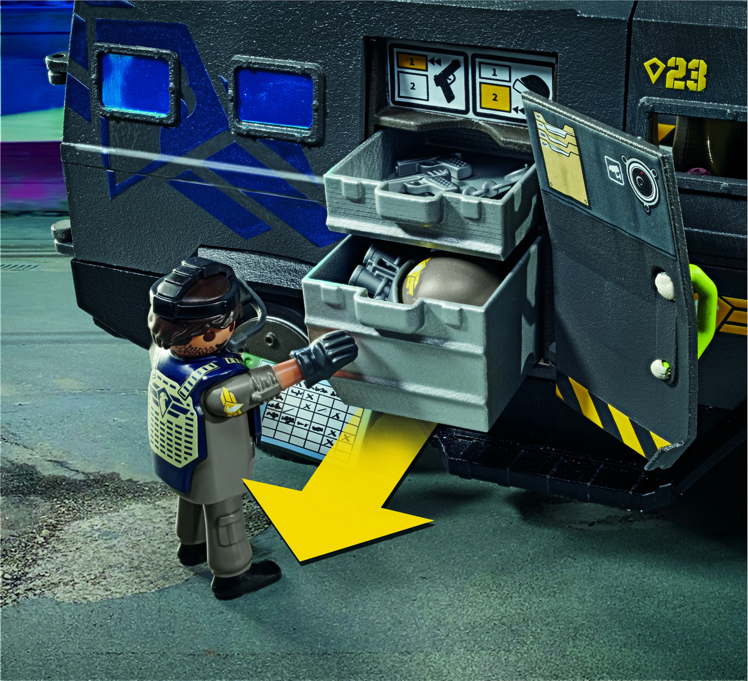 Set lodër Playmobil City Action SWAT 71144, automjet terreni, 37 pjesë, shumëngjyrësh