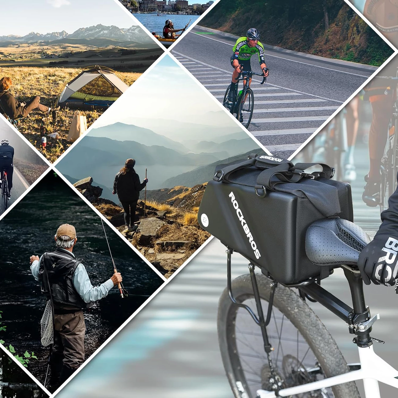 Çantë bagazhi biçiklete Rockbros 30140090001, 11.6L, e zezë