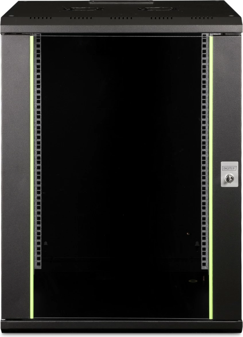 Kasë rrjeti Digitus Unique Series 16U, 600x600 mm, derë xhami, e zezë