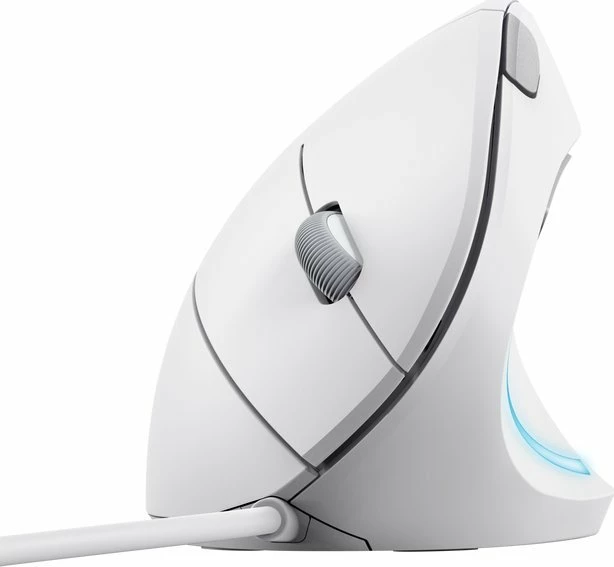 Maus Trust Verto 25133, ergonomik vertikal, USB me kabllo, 1600 DPI, 6 butona, i bardhë