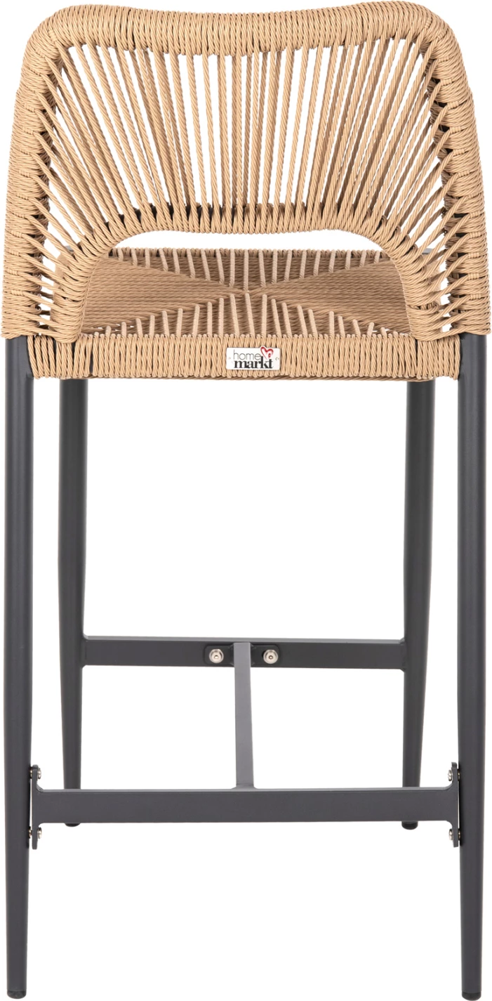 Karrige për bar, lartësi mesatare, FH5920.02, gri e errët, alumin me ratan sintetik, bezhë, 46x58x95 cm