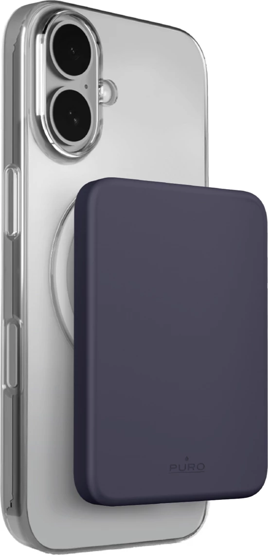 Bateri e jashtme MagSafe ultra e hollë, Puro, Slim Power Mag 4200 mAh, USB-C, karikim pa tela 15W, gri