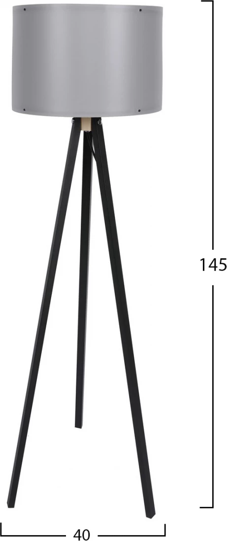 Llambë dyshemeje, ngjyrë e zezë dhe gri, FH7272.11, Φ38x145 cm