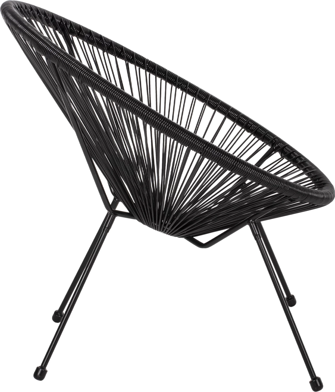 Karrige ACAPULCO lloj foleje, metal i zi dhe ratan i zi, FH5872.01, 70x73x79 cm